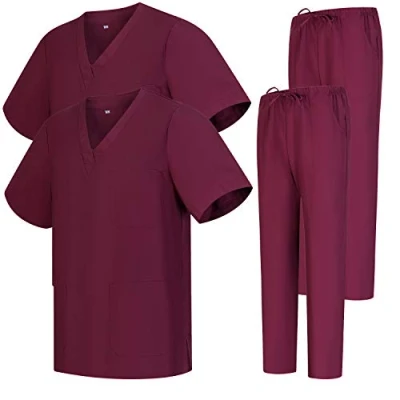 Afbeelding van Misemiya Verpakking van 2 stuks uniformset voor unisex medisch uniform met bovendeel en broek Ref.2 8178, Céleste 22