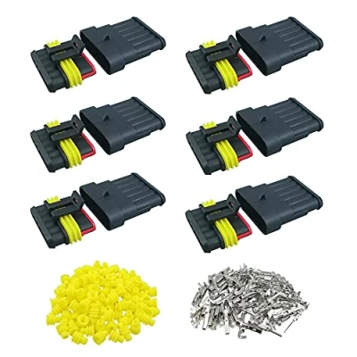 Afbeelding van QitinDasen 6 stuks polige auto stekker, waterdicht, elektrisch, verzegeld, voor auto, vrachtwagen, boot