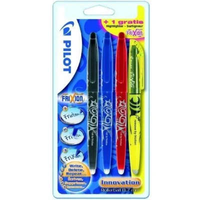 Afbeelding van Pilot: Roller &quot;Frixion Ball&quot; Zwart blauw Rood op blister + gratis gele Light&quot;