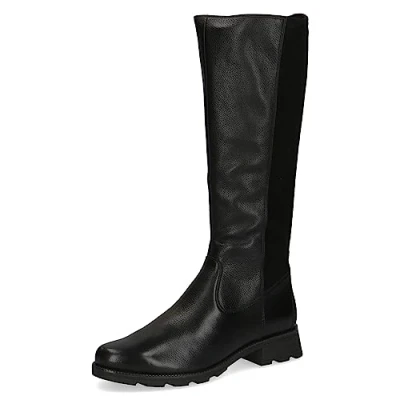 Afbeelding van Caprice Plateaulaarzen, Dames, Maat: 37, Black comb Leer en textiel