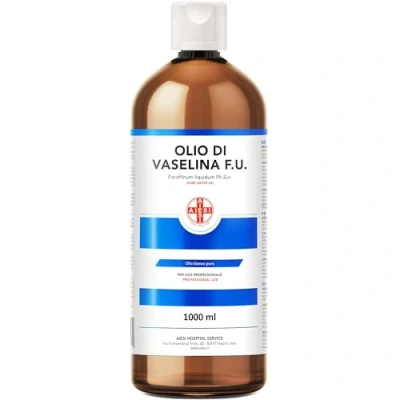 Afbeelding van AIESI® Ph.Eur Vaseline Oil. 100% (fles van 1 liter), voor farmaceutisch, voedsel, cosmetica, dermatologisch en industrieel gebruik, gemaakt in Italië