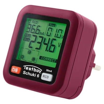 Afbeelding van Testboy Testavit Schuki 6 stekkertester, verificatie van verbindings of bedradingsfouten (2,0 inch lcd display, eenvoudig te bedienen, snelle en veilige test, stekkertester)