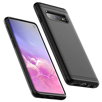 Afbeelding van JETech Schokbestendige beschermhoes voor Samsung Galaxy S10, robuuste dubbele bescherming, met schokbestendige, (zwart)