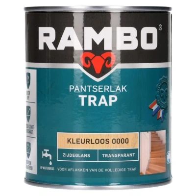 Afbeelding van Rambo Pantserlak Trap Transparant Zijdeglans Intensief Gebruik Sneldrogend Kleurloos 0.75L