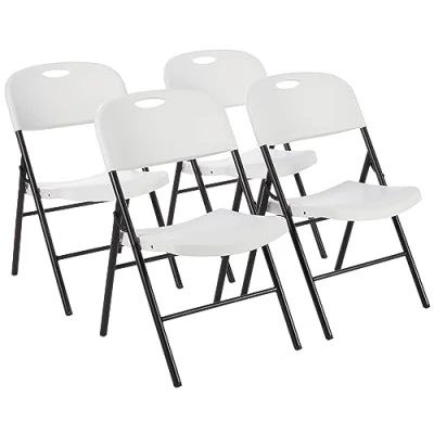 Afbeelding van Amazon Basics Set van 4 klapstoelen kunststof, inhoud 157,5 kg, wit