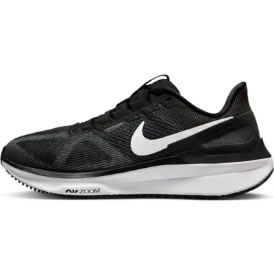 Afbeelding van Nike Performance AIR ZOOM Structure 25 Stabiliteit hardloopschoenen, Dames, Maat: 44.5, Black/white/dark smoke grey Textiel/ synthetisch