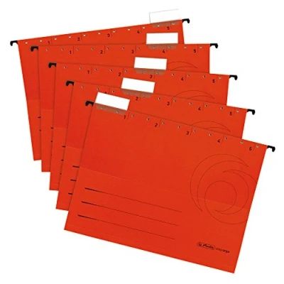 Afbeelding van Herlitz 5874698 hangmap, rood, verpakking van 5 stuks