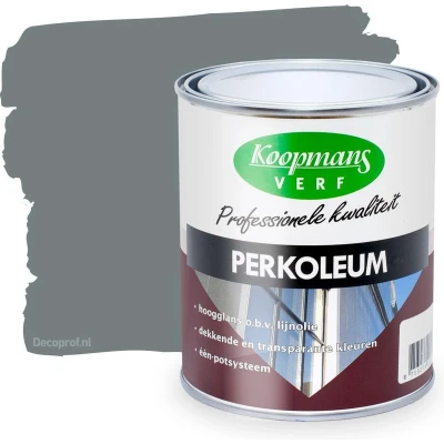 Afbeelding van Koopmans Perkoleum Hoogglans Dekkend Ready Mixed 0,75 ltr 305 donkergrijs Buitengevel &amp; Tuin