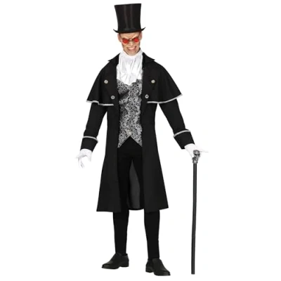 Afbeelding van FIESTAS GUIRCA Zilveren vampierkostuum voor heren, Halloween kostuum maat L