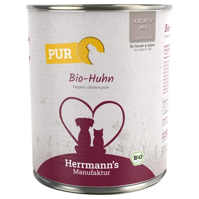 Afbeelding van Herrmann&#039;s Bio Honden Blikvoeding Pure Kip 800 g
