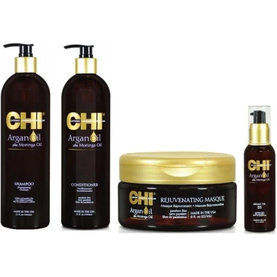 Afbeelding van Beschadigd haar pakket CHI Argan Oil bundel/set/pakket Haibu by Kapperskorting.com