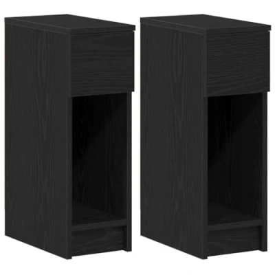 Afbeelding van vidaXL Nachtkastjes 2 st met lade 20x36x60 cm zwart eikenkleurig
