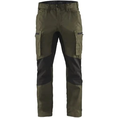 Image de Pantalon services stretch vert olive/noir