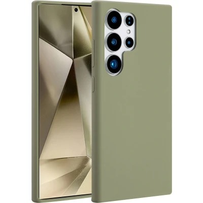 Afbeelding van Accezz Hoesje Geschikt voor Samsung Galaxy S24 Ultra Siliconen Liquid Silicone Backcover MagSafe Lichtgroen