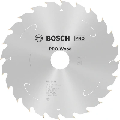 Afbeelding van Bosch Accessories 2608837704 Hardmetaal cirkelzaagblad 190 x 20 mm Aantal tanden: 24 1 stuk(s)