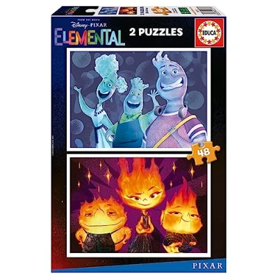 Afbeelding van Educa Set van 2 puzzels voor kinderen met 48 stukjes elementaire afbeeldingen Afmetingen: 28 x 20 cm. Aanbevolen vanaf 4 jaar (19733)