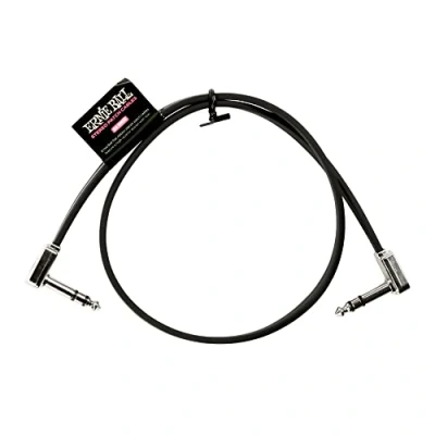 Afbeelding van Ernie Ball 61 cm Single Flat Ribbon Stereo Patch Cable Zwart