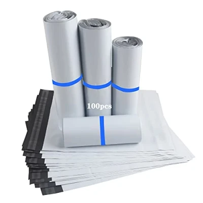 Afbeelding van HVDHYY 100 x verzendzakken van kunststof, envelop, verzending, in 4 maten, kleine pakketzakken, vintage, zelfklevend, ondoorzichtig, waterdicht en manipulatie bestendig, wit