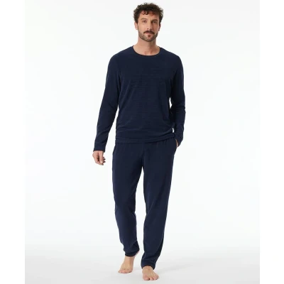 Afbeelding van Schiesser Pyjama Gestreept Marine 52