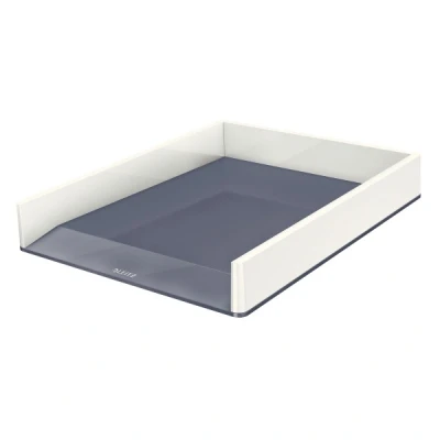 Image de leitz corbeille à courrier wow duo colour, a4, blanc noir