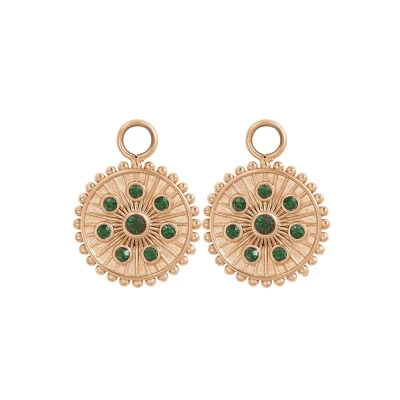 Afbeelding van Midnight Emerald iXXXi Hoop Charms Rosé