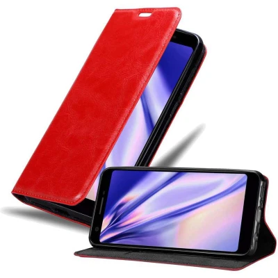 Afbeelding van Cadorabo Hoesje geschikt voor Google PIXEL 3A in APPEL ROOD Beschermhoes met magnetische sluiting, standfunctie en kaartvakje Book Case Cover Etui