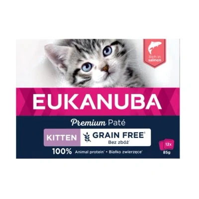 Afbeelding van Eukanuba Zalm Pate Graanvrij Kitten Multi Pack 12 x 85 gr