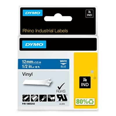 Afbeelding van Dymo 1805243 Tape Zwart op blauw (12 mm)