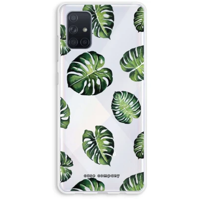 Afbeelding van Case Company® hoesje geschikt voor Samsung Galaxy A71 Tropische bladeren Soft Cover Telefoonhoesje Bescherming aan alle Kanten en Schermrand
