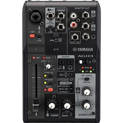 Afbeelding van Yamaha AG03MK2B Live streaming mixer, zwart