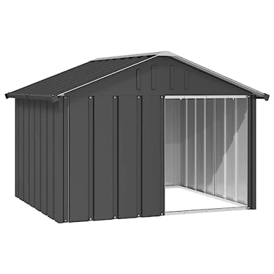 Afbeelding van vidaXL Hondenhok 116,5x103x81,5 cm gegalvaniseerd staal antracietkleur