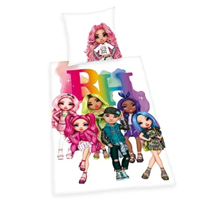 Afbeelding van Herding Beddengoed Rainbow High, kussensloop ca. 80 x cm, dekbedovertrek 135 200 met ritssluiting, 100% katoen, versterkt