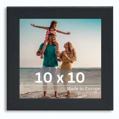 Afbeelding van VictoR Fotolijst klaver 10x10cm in zwart, modern eenvoudig houten frame (10 x 10 cm, zwart)