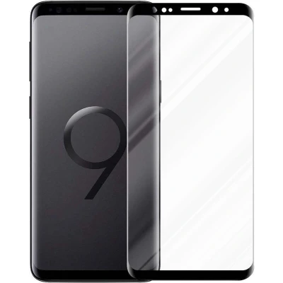 Afbeelding van Cadorabo Volledig scherm pantserfolie geschikt voor Samsung Galaxy S9 in TRANSPARANT met ZWART Gehard (Tempered) display beschermglas 9H hardheid 3D Touch (RETAIL PACKAGING)