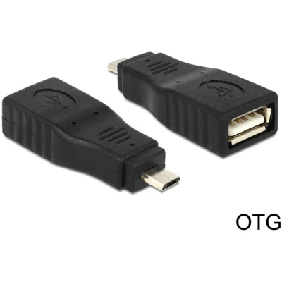 Afbeelding van USB Micro B (m) naar A (v) OTG adapter USB2.0 tot 1A / zwart