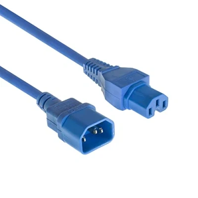 Afbeelding van ACT AK5305 Netsnoer Stroomkabel C14 C15 Blauw 1,2 meter
