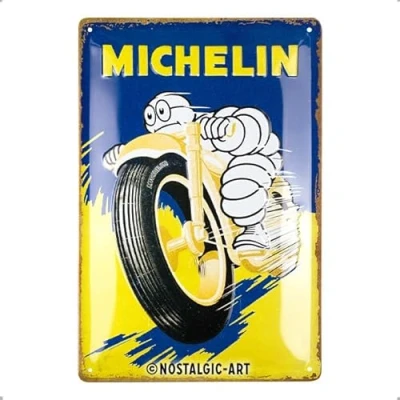 Afbeelding van Metalen Bord 20 x 30 cm Michelin Motorcycle Bibendum