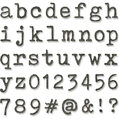 Afbeelding van Sizzix Thinlits 664407 mini alfanumerieke stanssjablonen, klein, Tim Holtz, meerkleurig, Eén maat