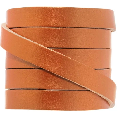 Afbeelding van DQ Leer Plat (10 x 2 mm) Metallic Copper (1 Meter)