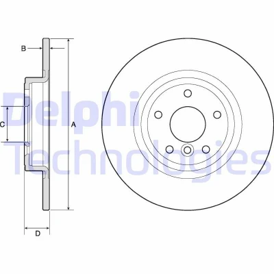 Afbeelding van DELPHI BG4766C Remschijf 300 10 5 volledig Gecoat Semi finished Zonder wiellager, ABS sensorring JAGUAR: XF Saloon, Sportbrake