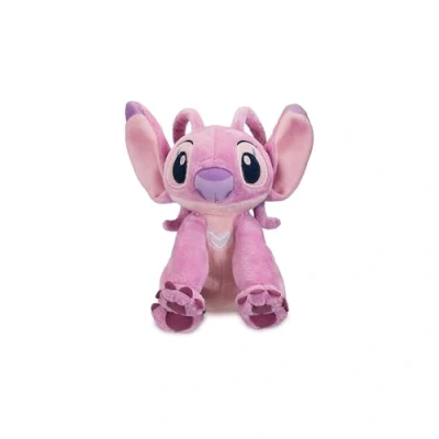 Afbeelding van Disney Store Officiële Angel Lilo &amp; Stitch mini poef, pluche figuur met vilten klauwen, geschikt voor kinderen vanaf 0 jaar, 17 cm