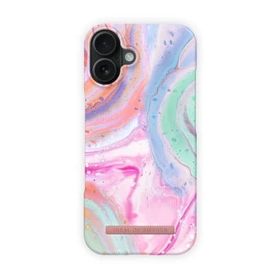 Afbeelding van iDeal of Sweden Fashion Case met magnetische ring geschikt voor iPhone 16 Pastel Marble