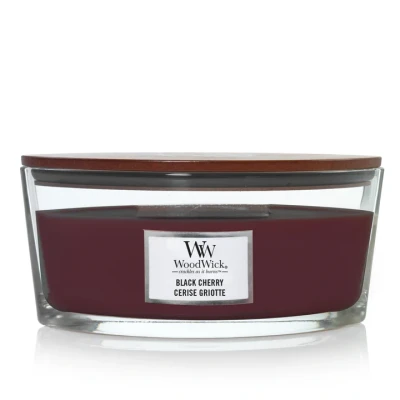 Afbeelding van Woodwick Black Cherry ellips kaars