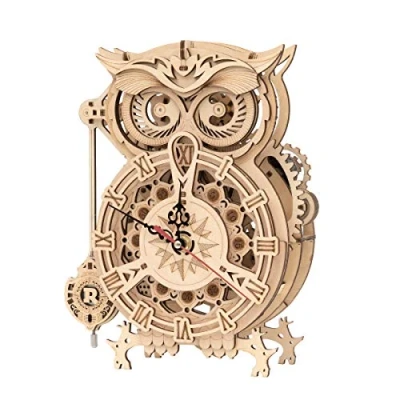 Afbeelding van ROKR Owl Clock modelbouwhout 3D puzzel hout houten constructie voor volwassenen