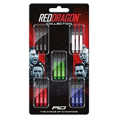 Afbeelding van RED DRAGON Nitrotech Schacht Collectie Medium 1 sets per pakket van elke vlucht (15 dartschachten in totaal)