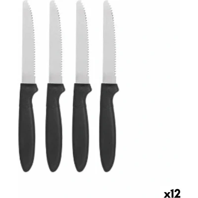 Afbeelding van Messen Set Zwart Zilverkleurig Roestvrij staal Plastic 19,5 cm (12 Stuks)