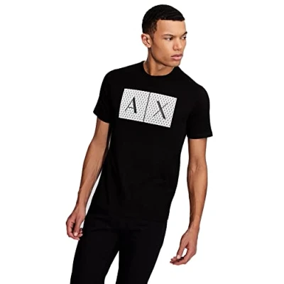 Afbeelding van Armani Exchange 8nztck_z8h4z Korte Mouwen V hals T shirt Zwart XL Man