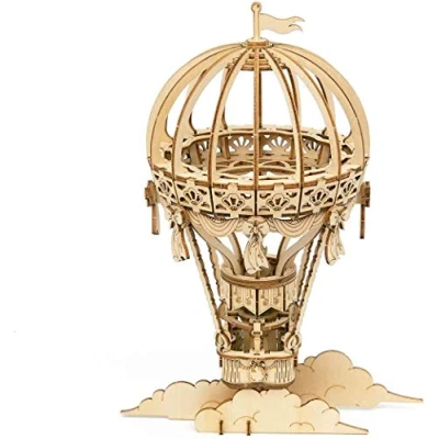 Afbeelding van Robotime Modelbouwpakket Hot Air Ballon 21 Cm Hout 140 delig