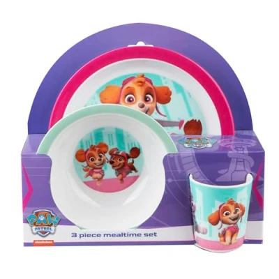 Afbeelding van Barbo Toys Kinderservies roze Paw Patrol Vanaf 6 maanden voor baby&#039;s, peuters en Maaltijdset met bord, kom beker kinderen