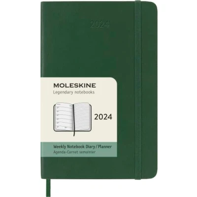 Afbeelding van Moleskine 12 Maanden Agenda 2024 Wekelijks Pocket Zachte Kaft Mirthe Groen